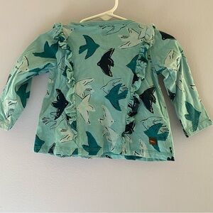 Tea Collection 9-12m ruffled long sleeve top